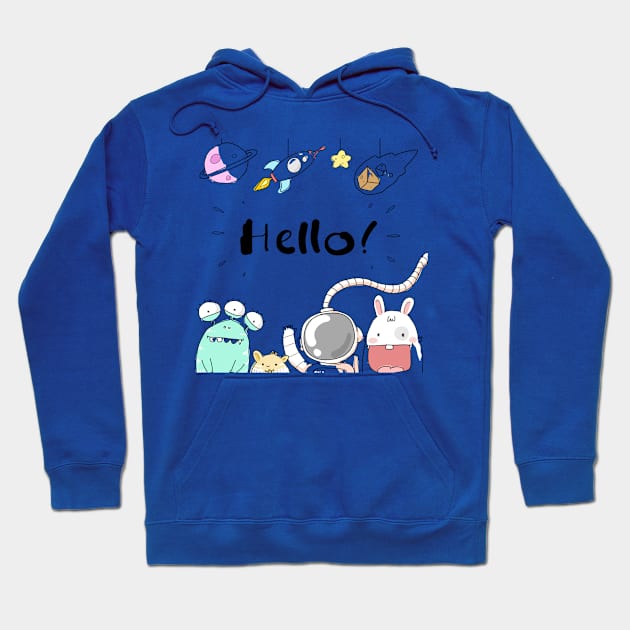 Friendly aliens Hoodie by Pestach